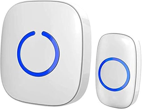 Wireless Doorbells for Home - Adjustable Volume with 52 Chimes, 1000Ft Range, Easy Installation, Weatherproof Wireless Doorbell w/LED Flash, White