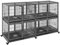 Yaheetech Stackable Dog Crate 4x43'' Heavy Duty Large Dog Cage w/Divider/Open Top/Bowls/Pull-out Trays/Wheels for Small&Medium Dogs, Black Set of 4