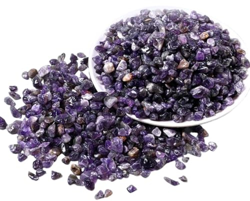XYUERU Aquarium Gravel,Amethyst Crystal gravel,Tumbled Gemstone Chips Bulk | For Aquarium, Fish Tank, Garden, Vase Fillers, Succulent Plants Decor