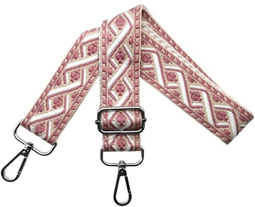 Taschengurte zum Wechseln Schultergurt für Tasche, Verstellbar Taschengurt Breit 3.8cm mit Silber Karabiner Schulterriemen Taschenband Umhängegurt Tragegurt für Handtaschen, Dunkelrosa, R26