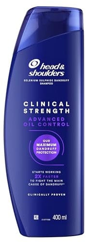 Head & Shoulders Advanced Oil Control 400ml Selenium Sulphide Anti-Dandruff Shampoo, Clinical Strength, Fights Stubborn Dandruff and Excess Oil, with Refreshing Citrus