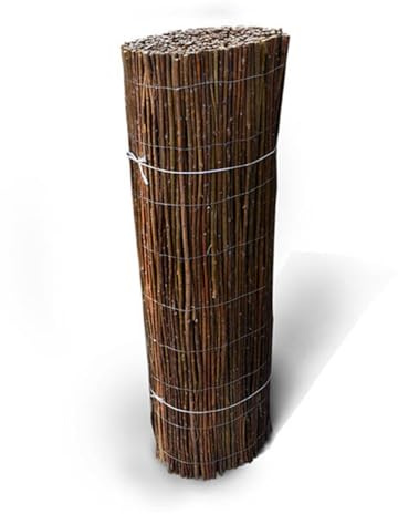 Weidenmatte in 20 Größen - Sichtschutz Zaun Windschutz Sichtschutzmatte Weidenzaun für Garten, Balkon und Terrasse - Balkonverkleidung Wetterfest - Rollzaun Holzzaun (130 x 500cm)