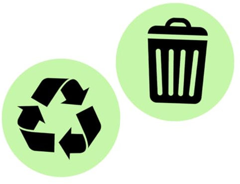 HYTROVE 1hoja Pegatina Noctilucente Para Cubo De Basura Etiqueta De Reciclaje Adhesiva Para Cocina y Oficina