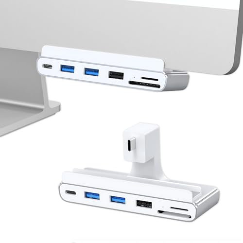 iMounts USB-C Hub für iMac 24 Zoll | 7-in-1 Adapter mit HDMI 4K 60Hz, USB-C, USB 3.0, SD-Kartenleser | Kompatibel mit iMac M1, M3, M4 (2021-2025)