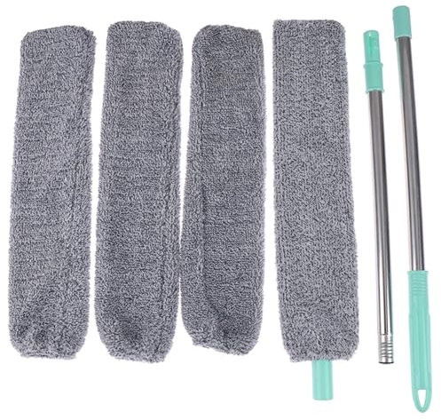 1 ensemble de brosse de chevet à long manche serpillère ménage fond lit espace propre balayage poussière magique microfibre plumeau