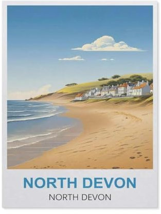 1000 Pieces Landscape Puzzles DIY,Croyde Beach North Devon,Jigsaw Creativity Toys for Kids Adults(75x50cm)-R36