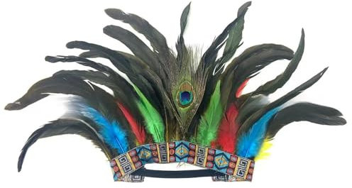 Gramigg Indisches Haarband für Karneval, Feier, gefiedert, für Erwachsene, Cosplay, ethnisches Haarband für Mottoparty