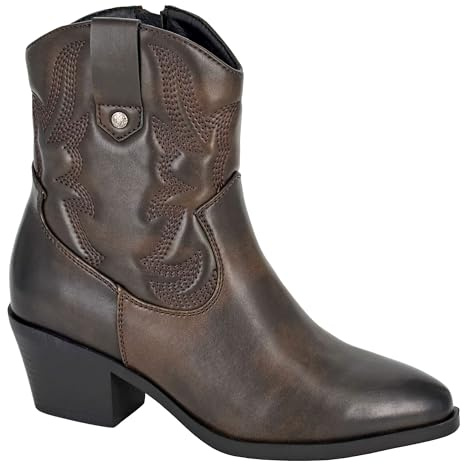Cipriata L717 BERTILLA Inside Zip Western Cowgirl Ankle Boot