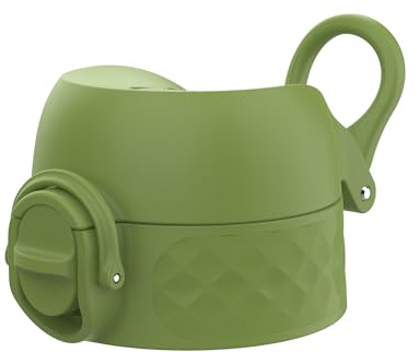 ION8 Leak Proof Replacement OneTouch 2.0 Water Bottle Lid, Leak Proof, Easy to Open, Secure Lock, Dishwasher Safe, BPA Free, Hygienic Flip Cover, Carry Handle, Easy Clean, Small, Khaki Green
