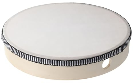 SOIMISS Großes Holz Tamburin Musikinstrument Orff Handtrommel für Frühe Musikförderung Spielerisch von Koordination und Kreativität