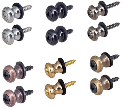 Flaroey Metal Guitar Button Electric Strap Locking Pegs Guitar Accessories Multi Color 12PCS