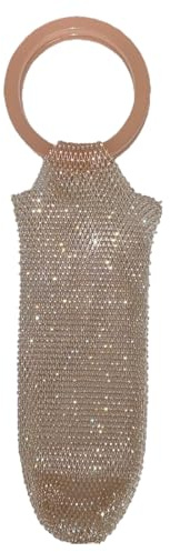 Generisch Wine Bag - Rhinestone Bottle Pouch with Handle, Glittering Crystal Tote, Reinforced Sturdy Structured Build, Beverage Transport Management, Celebration Accessory for Champagne Dinner