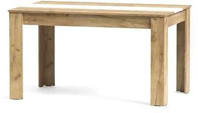 Home Heavenly®Mesa Comedor, Mesa Fija, Modelo Mirko, Acabado con Tablero en Dos Colores: 140 cm (Largo) x 90 cm (Ancho) x 78 cm (Alto) Oak Golden White
