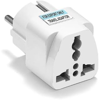 Adaptador de Enchufe Universal a Europa Tipo C/F, Compatible con UK, EE.UU., Australia y China, Adaptador de Viaje Compacto para España y UE, Blanco