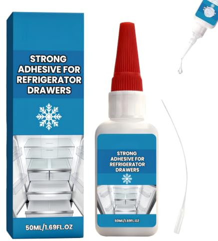 Colla Universale Resistente alle Basse Temperature per Cassetti del Congelatore e Frigorifero, Colla Forte per Plastica, Asciugatura Rapida, Multiuso per la Casa, Formato 50ml (1 pcs)