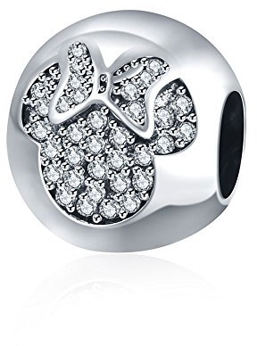 HMILYDYK Birthstone Minnie Maus 925 Silber Element CZ Kristall Charme Perle passt Armbänder