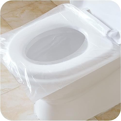 Luckyrao Lot de 50 Couvre-sièges pour abattant WC antibactérien étanche jetable Portable de Voyage Housse WC pour Femme Enceinte, Emballage Individuel