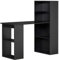 HOMCOM Bureau Informatique, Bureau avec Rangement, 6 Compartiments Ouverts, Table d'ordinateur pour Chambre, Studio, 120 x 55 x 120 cm, Noir