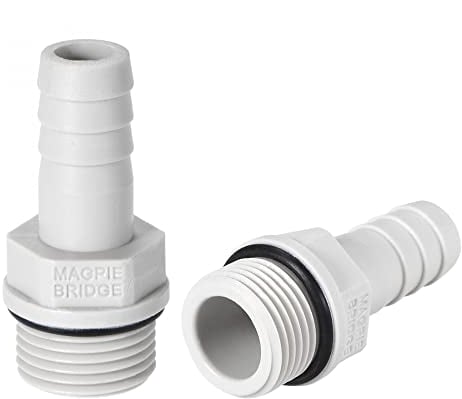 sourcing map PVC Barb Hose Fitting Connector Adapter 10mm or 25/64 Barbed x 3/8 G Male Pipe 2pcs