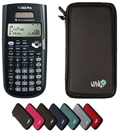 TI-36X Pro MultiView Taschenrechner inklusive Schutztasche von WYNGS in Schwarz - Basic Set