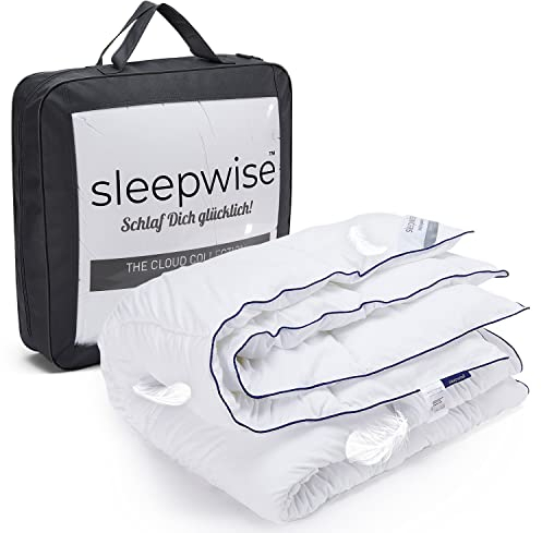 sleepwise Edredón de 155x220 cm, 4 Estaciones, Certificado ÖKO-Tex, Apto para alérgicos, edredón Transpirable, Relleno nórdico Suave y Mullido, edredón nórdico para Todas Las Estaciones, Microfibra
