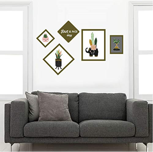 Plant Photo Frame Wall Sticker Potted Plant Home Decoration Animal Flower Pot Room Art Deco Wallpaper Wall Decal