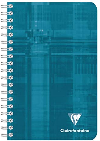 Clairefontaine 8602C - Packung mit 5 Notizbücher mit Spiralbindung, 11 x 17 cm, kariert, 90 g, 90 Blatt, farbig sortiert, 1 Pack