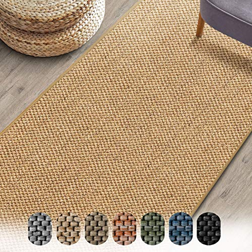 Floordirekt Teppich-Läufer Sabang 66 x 100 cm, Natur - Sisaloptik - Wohnteppich oder Läufer - Langlebig & strapazierfähig