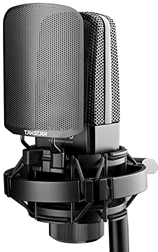 Takstar XLR Condenser Microphone, Professional Studio Recording Mic with Shock Mount for Broadcasts, Podcasting, Video, Streaming, YouTube, Vocal Instrument Recording, and Stage performance TAK35
