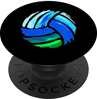 Volleyball Blau Grün Für Teenager Mädchen & Jungen PopSockets PopGrip: Ausziehbarer Sockel und Griff für Handys/Tablets mit Tauschbarem Top