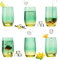 PLATINUX Trinkgläser Grün-Gelb aus Glas Bunt 300ml (max.370ml) Set 6 Stück Wassergläser Saftgläser Longdrinkgläser