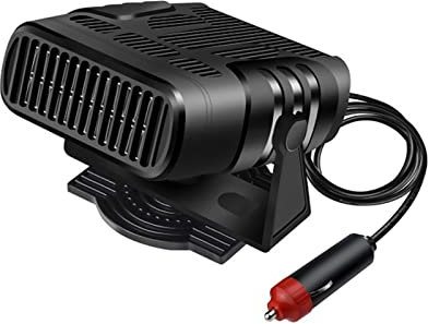 FAMYNGL 12V/24 Vcalefactor Coche Ventilador Coche Mechero Desempañador De Calentamiento Y Descongelación Rápidos Calefactor 12V Furgoneta Negro,24V