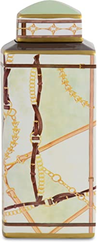 Baci Milano Kollektion Horses Vase Potiche aus Porzellan 15 x 15 cm, H 37 cm