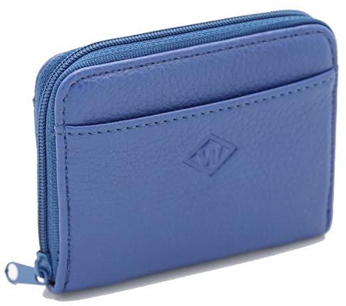 Van Der Rich ® - Mini Porte Monnaie en Cuir avec Porte-clés - Femme (Bleu)