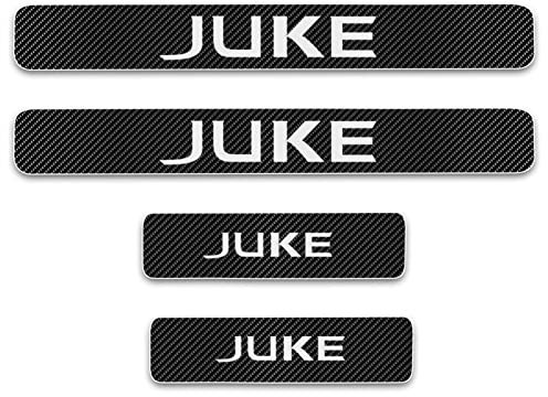 4 Pcs Carbon Fiber Car Door Sill Protector Stickers for NIS-san Juke, Welcome Pedal Kick Plates Scuff Guard Non-Slip Auto Styling Accessories