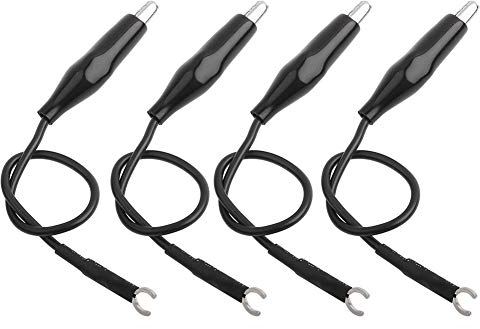 Agatige Autobatterie Krokodilklemmen, Krokodilklemmen mit Kabel, 4 Stück Erdungsleitung Oszilloskop-Sonde Teile Zubehör Kabel mit Clip Oszilloskop-Zubehör für Standard-Oszilloskop-Sonden