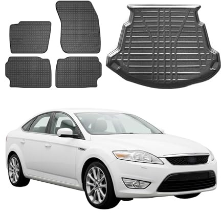 OMAC Fußmatten Kofferraumwanne für Ford Mondeo mk4 Liftback 2007-2014 5tür | inkl. Kofferraumwanne (Satz), Gummimatten, Automatten, Allwetter, Antirutsch, fahrzeugspezifisches Produkt, wasserdicht