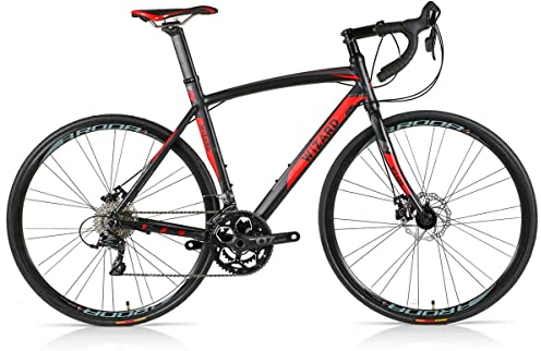 28 Zoll Rennrad Wizard Spark 2.7 Disc Road Racing Bike Shimano Sora 18 Gang RH 56cm schwarz rot