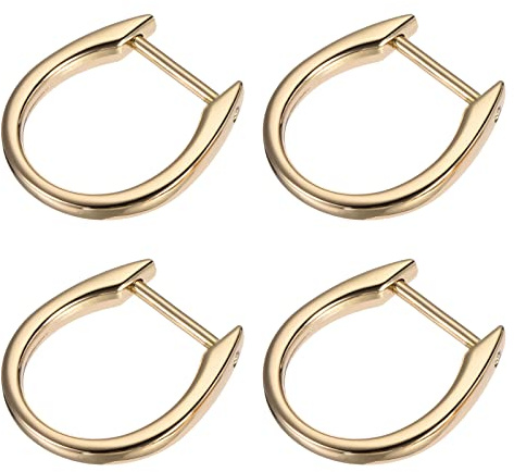 METALLIXITY Ferro Cavallo cerchio a D (29mm) 4pz, Avvitati Forma U Fibbie Grillo - per Auto Chiavi Portachiavi Borse Pelle Artigianato, Leggero Oro