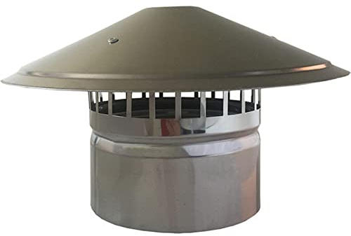 Schornsteinabdeckung Einsteck,Schornsteinaufsatz Luftungsaufsatz,Kaminaufsatz,Schornsteinhaube,Edelstahl Schornsteinabdeckung, für Ofenrohre Kamin Edelstahl,170-mm