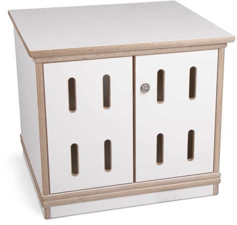 Sport-Thieme Schrank für Musikanlagen | Stabiles Filmsperrholz Birke mit Melaminbeschichtung | Mit Lüftungsschlitzen | Einfache Montage | Natur | 85x60x45 cm