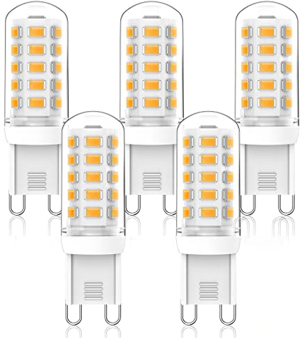 SGEPLED G9 LED Lampe Kaltweiß 6000K, 4WLED Leuchtmittel Replacement for Halogen Lamp G9 40 W 33 W,9 Glühbirne 425 lm, Kein Flackern, Nicht dimmbar, Enegiesparende G9 kleine Birne, 5er Set