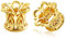 Stfery Ohr Tunnel 8mm, Piercing 0G Gold Hohler Plug, Flesh Plugs Blumen Paar Schmuck