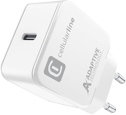 cellularline | USB-C Charger 15W | USB Type-C Travel Charger 15W 240V - Protezione da sovraccarico - Bianco