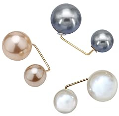 ARFUKA 3 Stück Sicherheitsnadel Brosche Pullover Schal Clips Anstecknadel mit Perle für Damen Mädchen Kostüm Zubehör