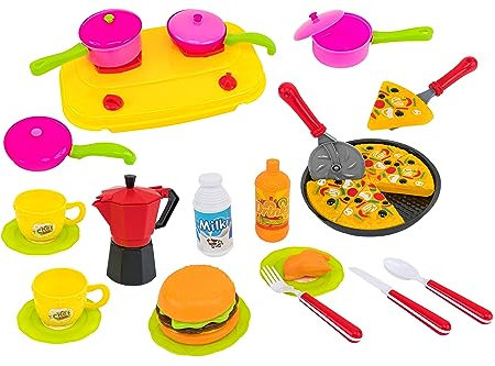 Cose di Casa 40671 - Playset Accessori Cucina, Pizza e Moka - Globo Giocattoli