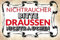 AGDeko® Blechschild Nichtraucher bitte draußen Größe 30x20 cm