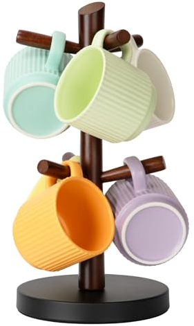 E-Room Trend Support pour tasse à café, base lestée robuste, arbre à tasses, accessoires de bar à café (MH389B)