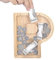 TsunNee Holz Brief Spardose Sparschwein Kreative Brief Münzbank Spardose mit Klare Alphabet Aufkleber, Spardose für Kinder Weihnachten Geburtstagsgeschenk Home DIY Dekoration (Helles Holz P, S)