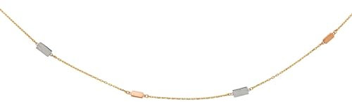 Brillaxis Collier tricolore 4 rectangles or 9 carats